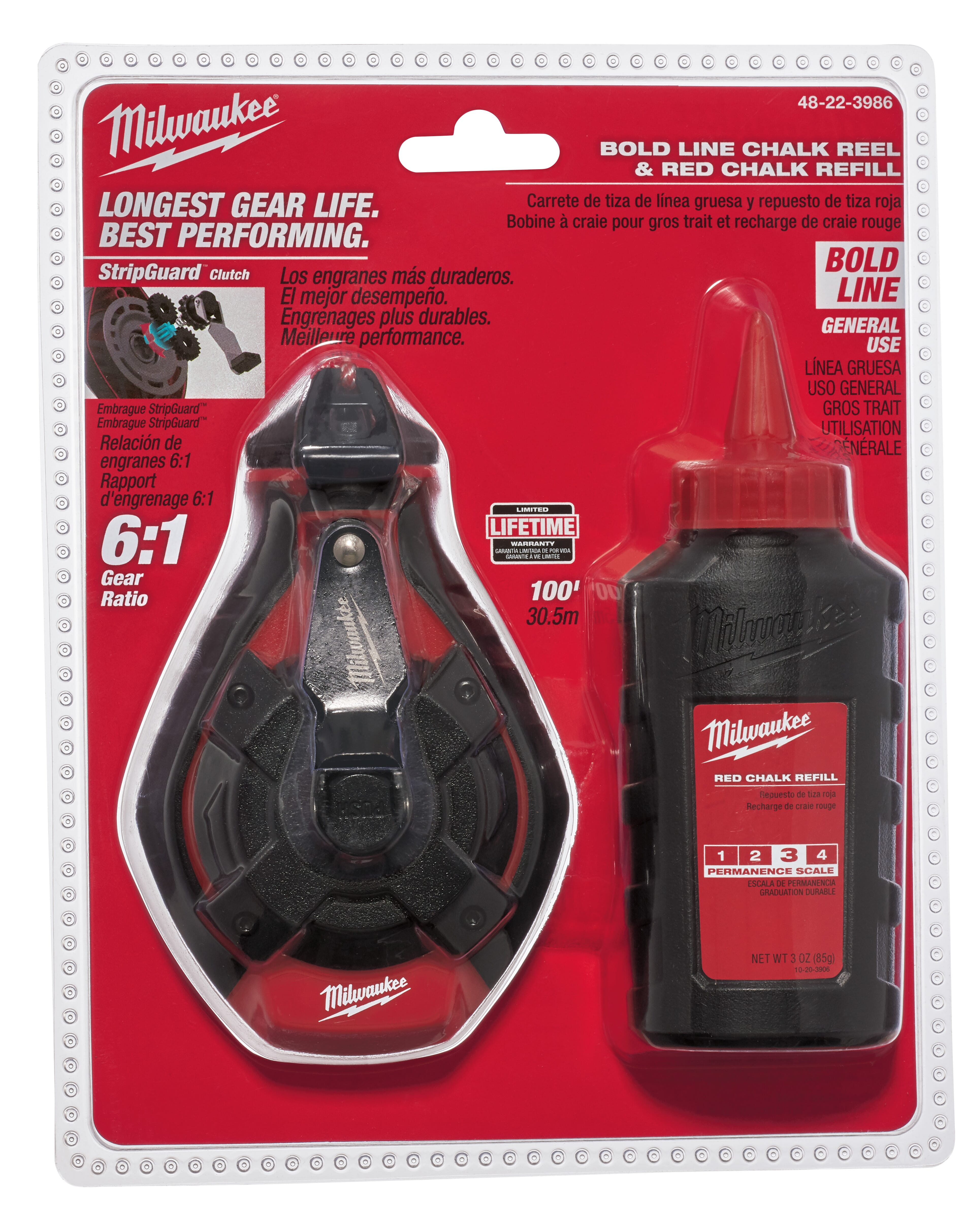 Milwaukee® StripGuard™ 48-22-3986 Bold Line Reel Kit, 100 ft L, Flush Handle